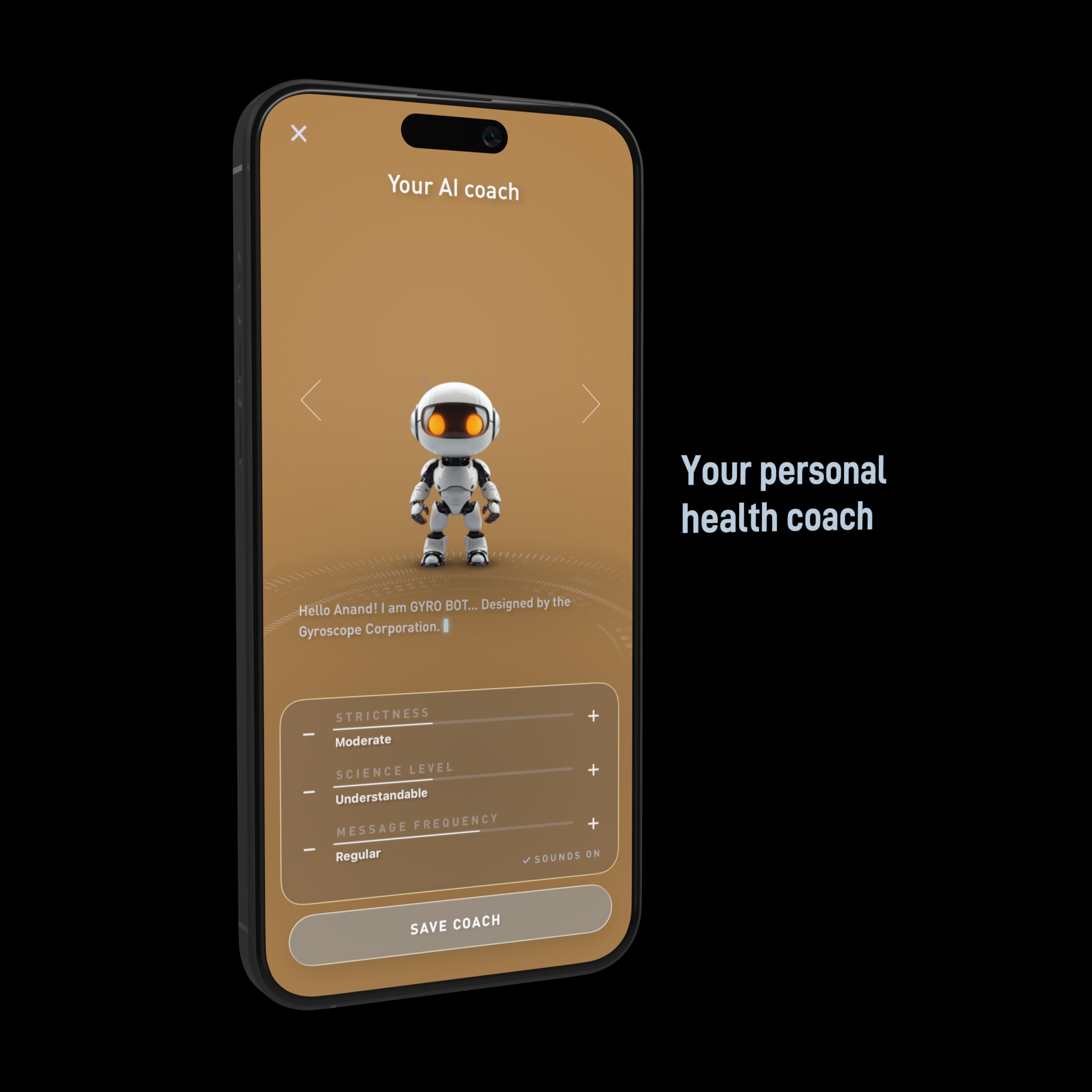 Coach picker: your AI coach with personality sliders