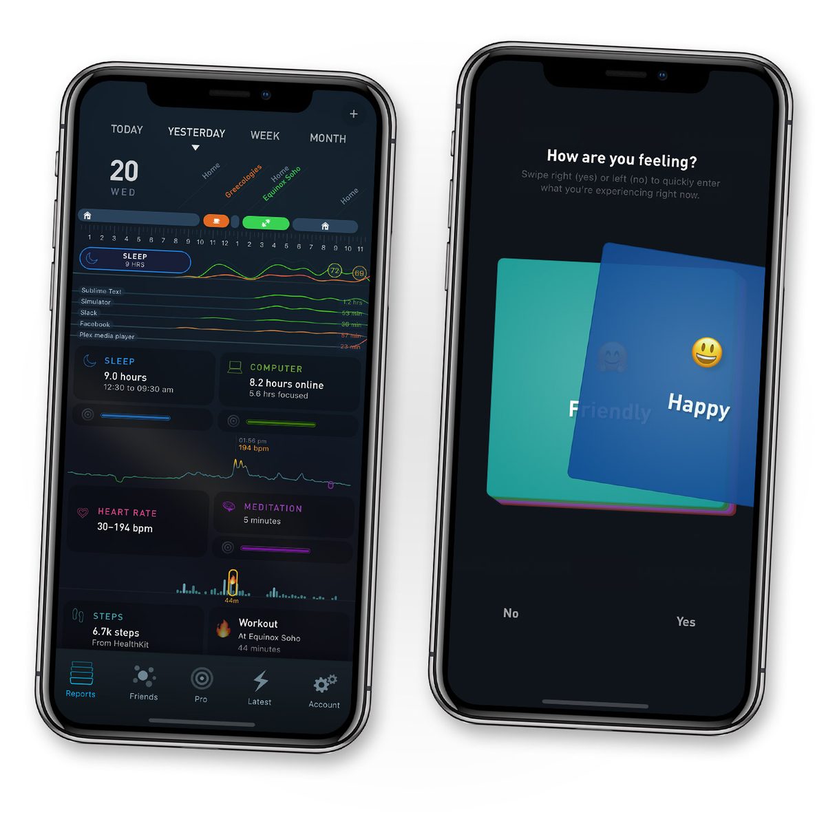 Gyroscope V2 composition: Today and mood cards