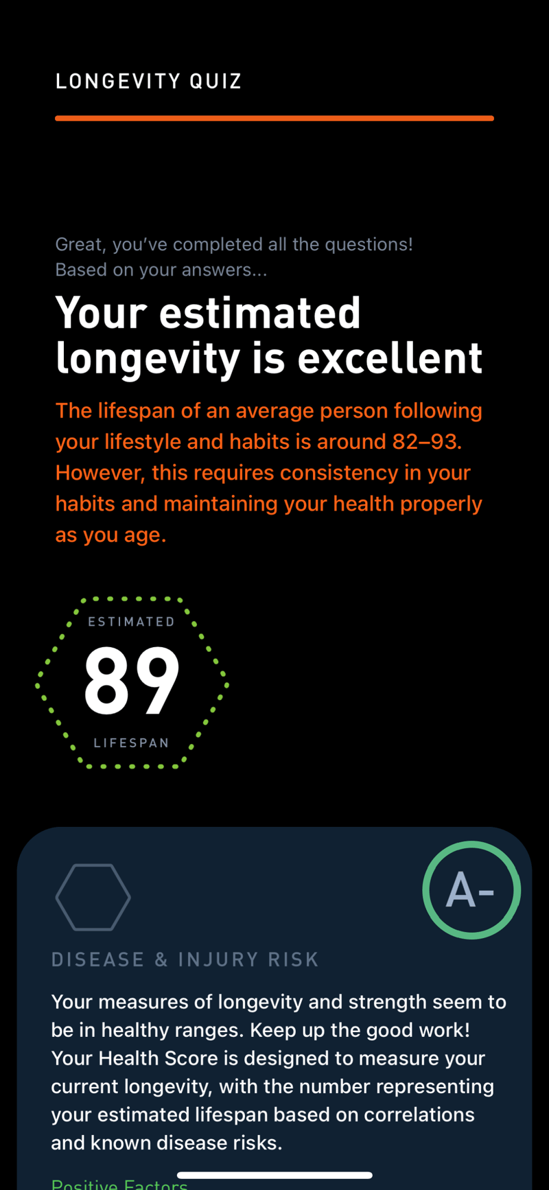 Gyroscope V5, health: Longevity quiz
