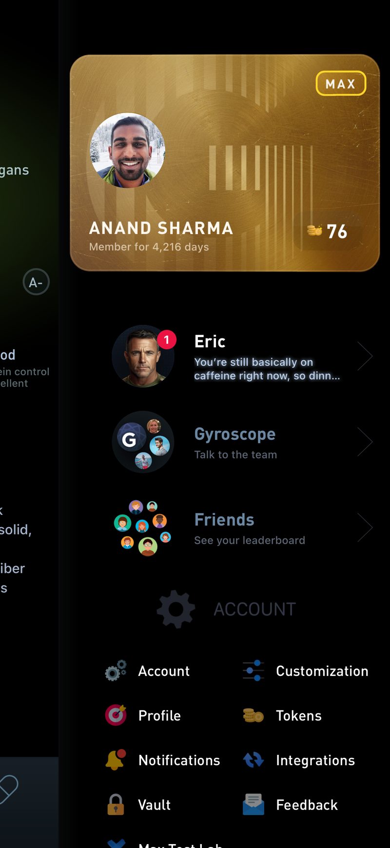 Gyroscope V10, coaching: Max membership