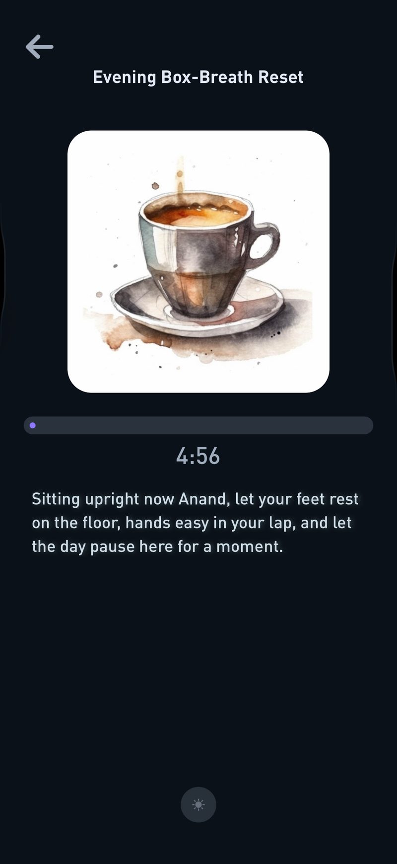Gyroscope V9, mind: Box-breath meditation