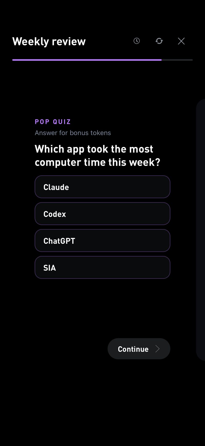 Gyroscope V10, reports: Weekly pop quiz