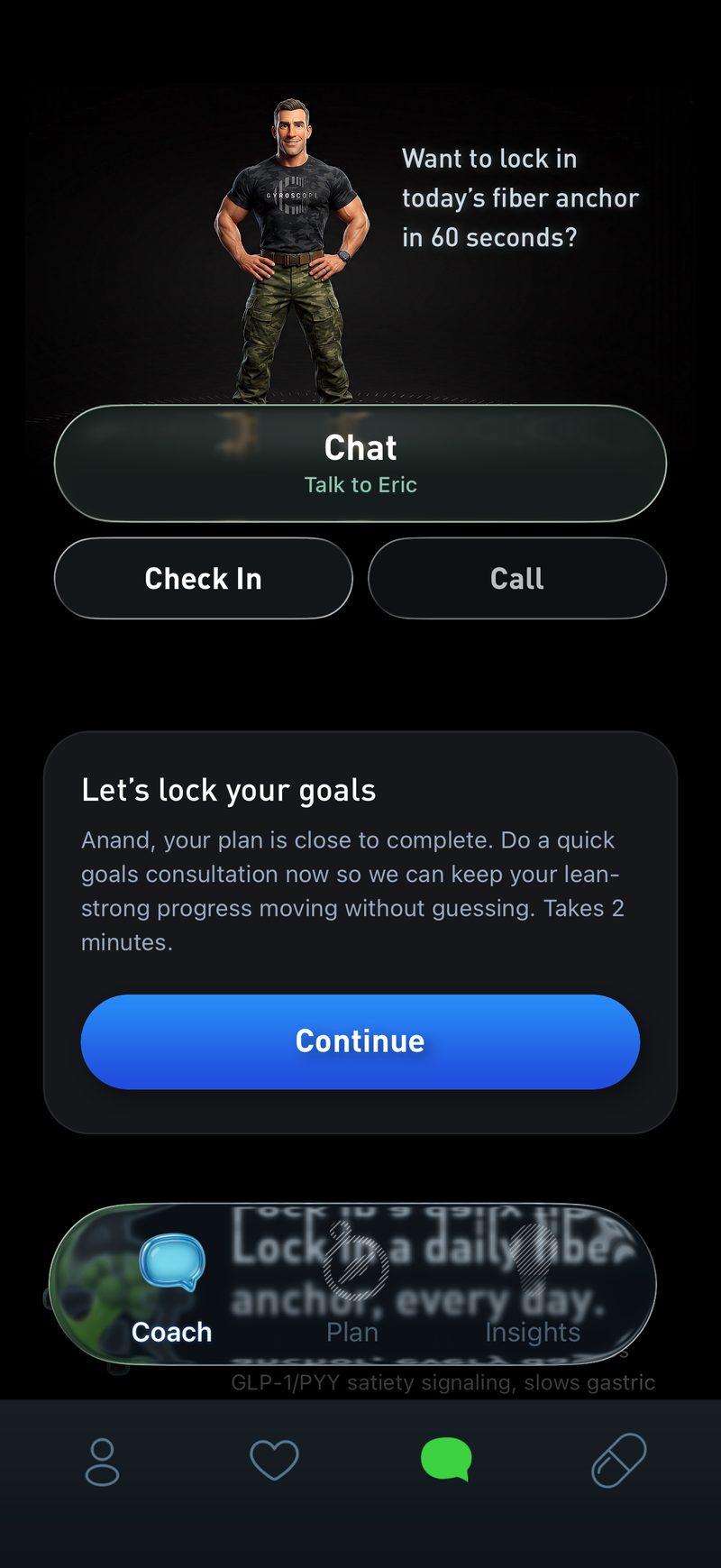 Gyroscope V10, coaching: Coach check in