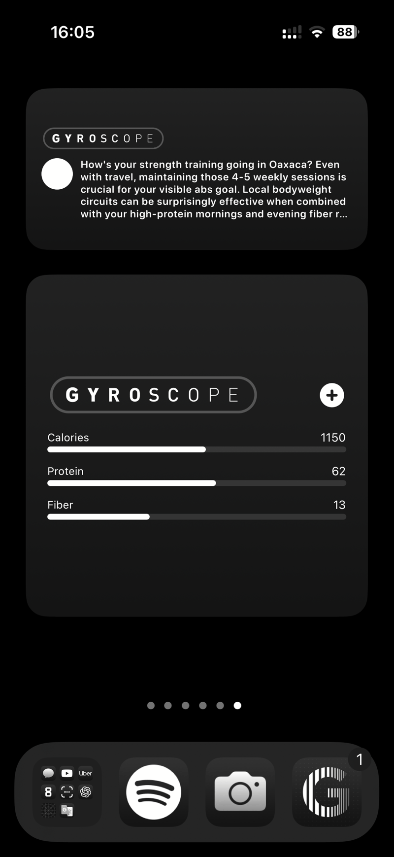 Gyroscope V8, today: Home screen widgets