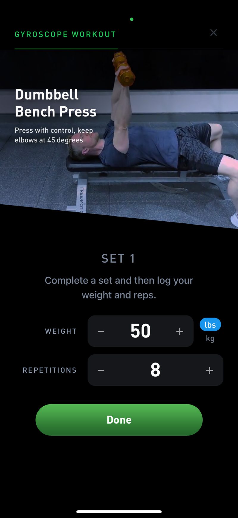 Gyroscope V8, fitness: Workout