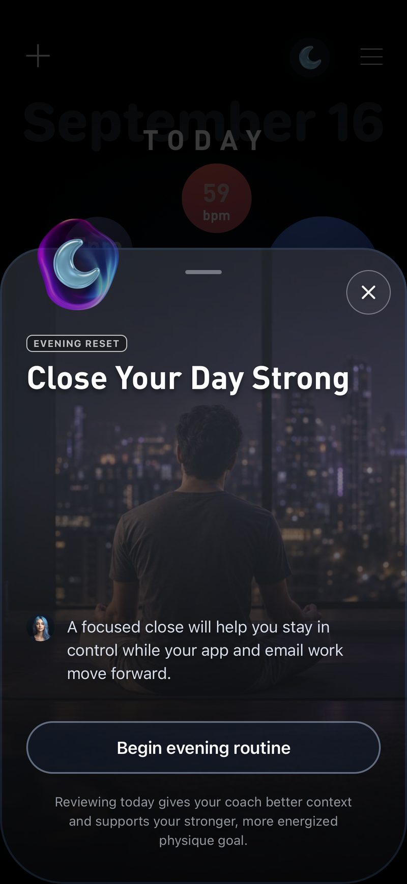 Gyroscope V11, coaching: Evening reset