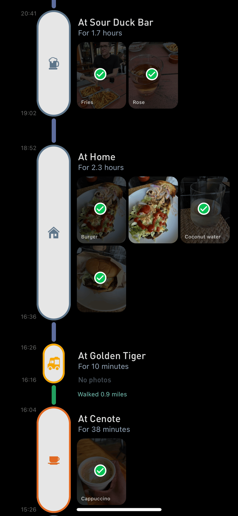Gyroscope V4, places: Places with meals