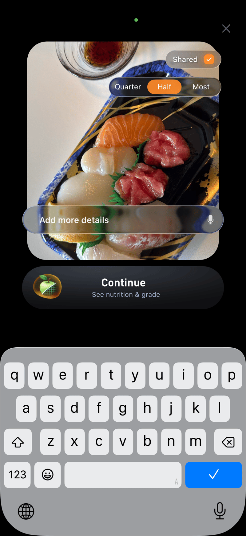 Gyroscope V10, food: Shared meal
