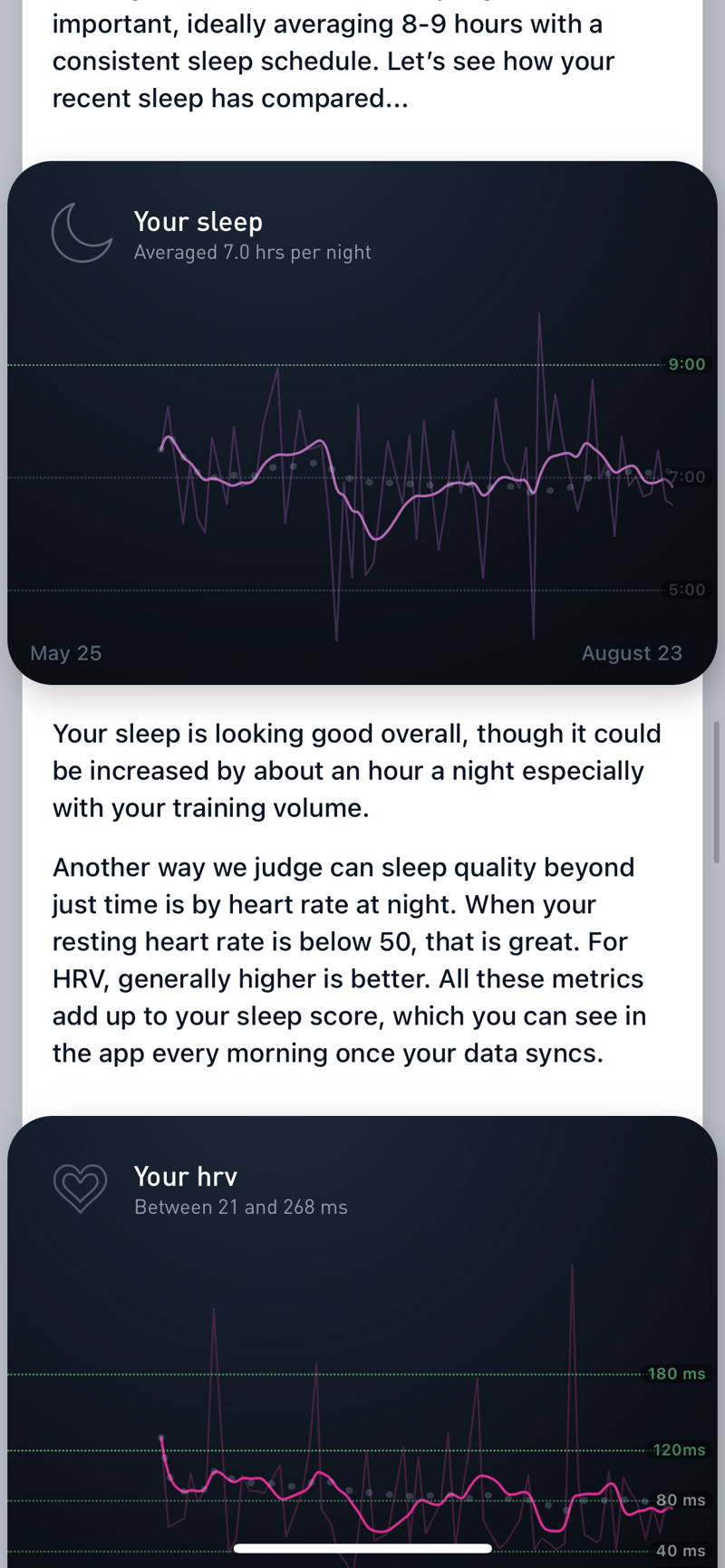 Gyroscope V5, sleep: Sleep analysis