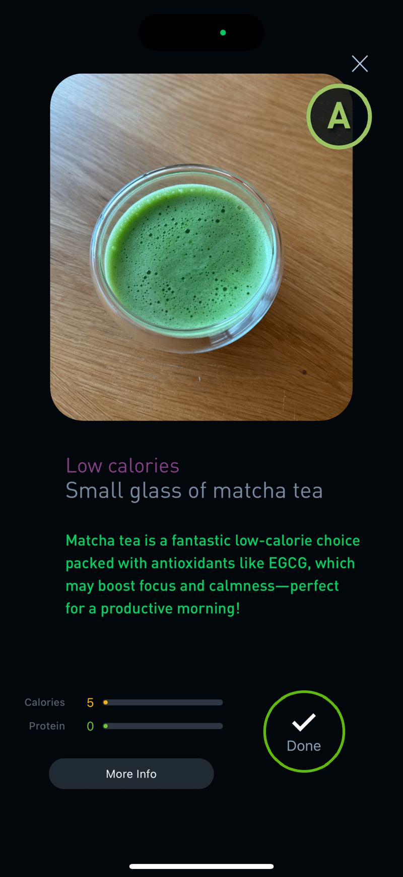Gyroscope V7, food: Matcha Food XRAY