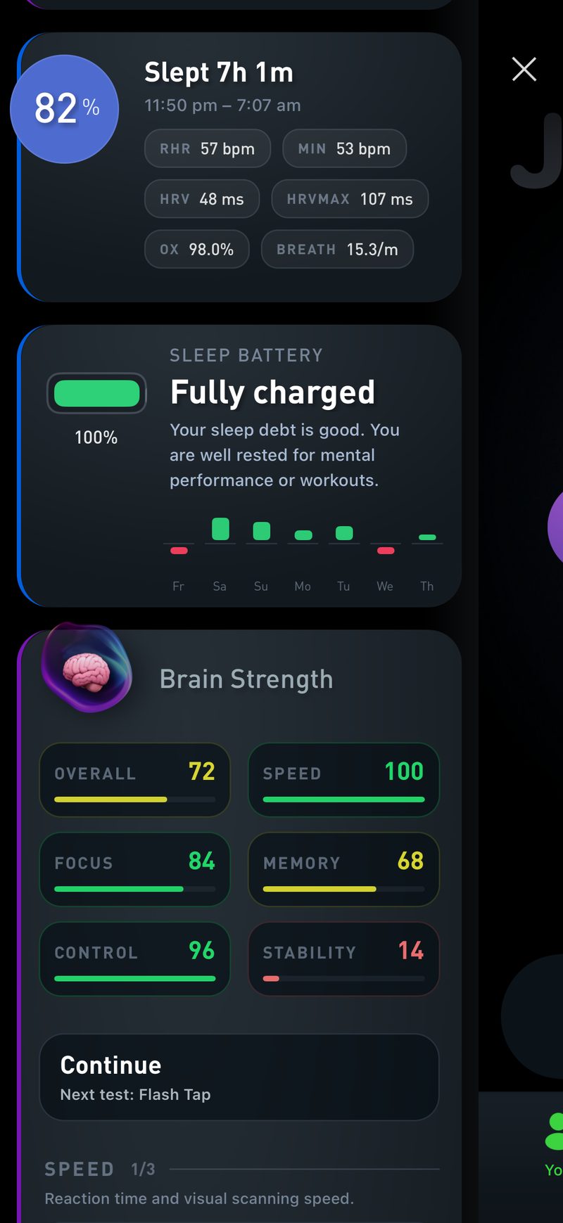 Gyroscope V9, sleep: Sleep and Brain Strength