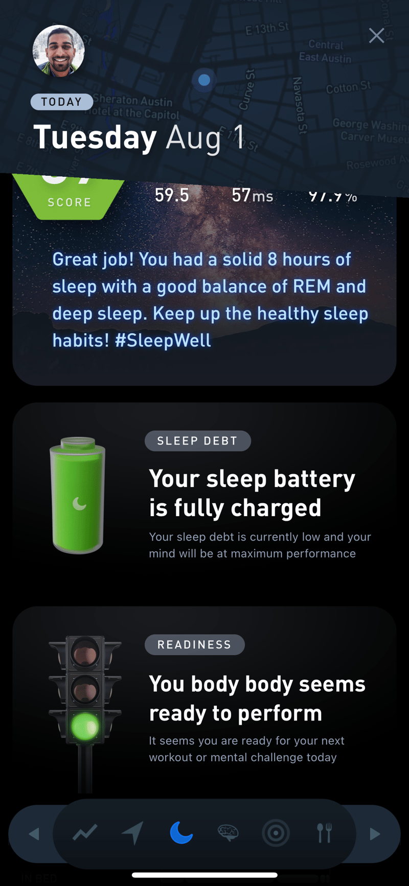 Gyroscope V6, sleep: Sleep battery